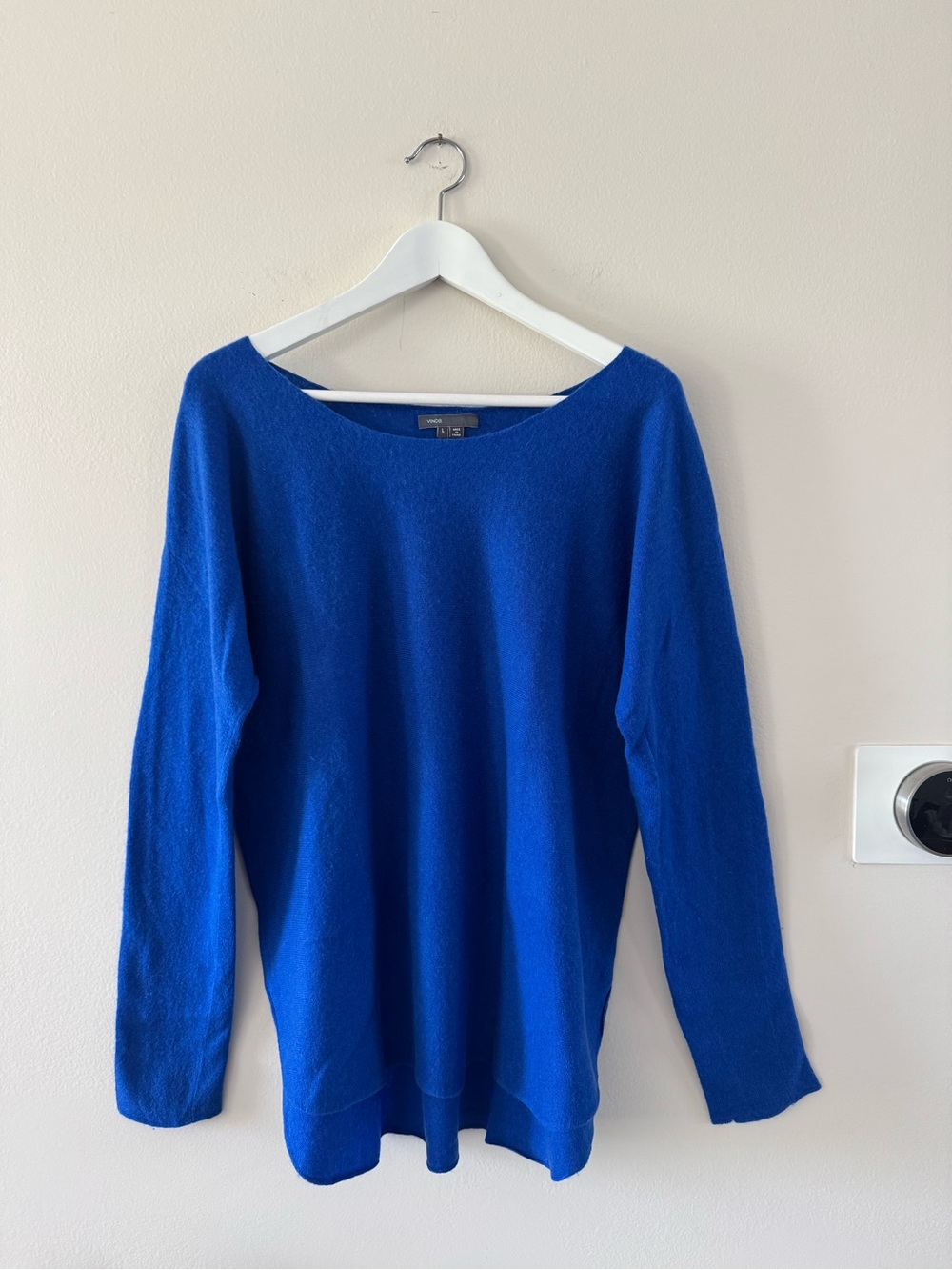 Vince Royal Blue Boatneck Cashmere-Blend Sweater